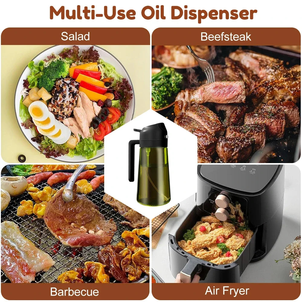 Spray à huile en verre 470 ml pulvérisateur d'huile d'olive pour cuisine