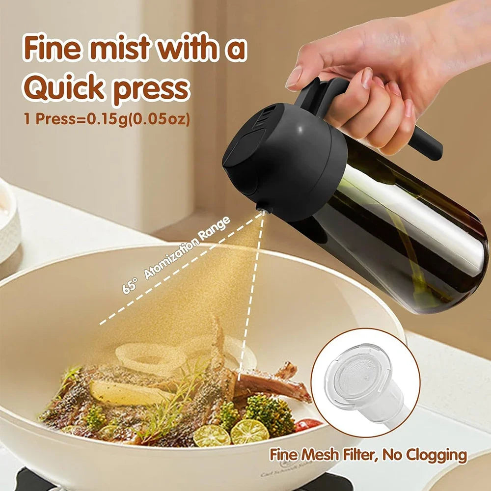Spray à huile en verre 470 ml pulvérisateur d'huile d'olive pour cuisine