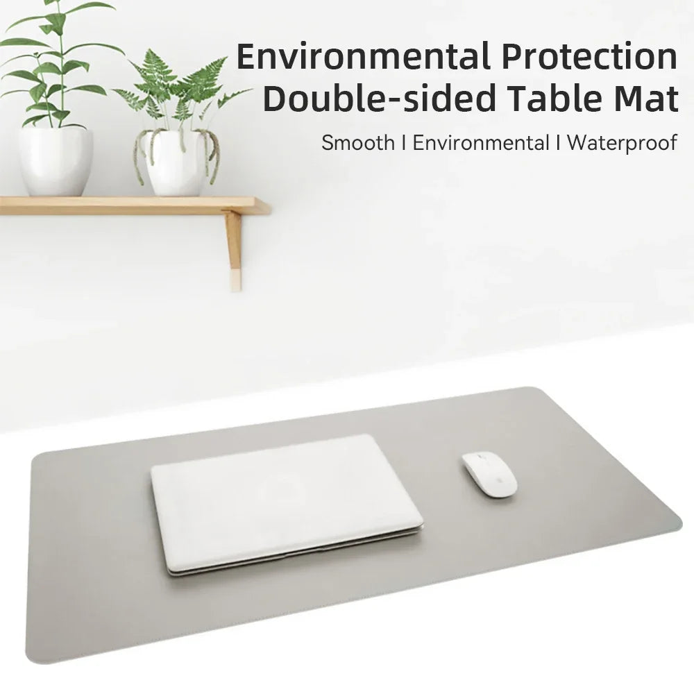 Tapis de bureau en cuir PU - imperméable et antidérapant