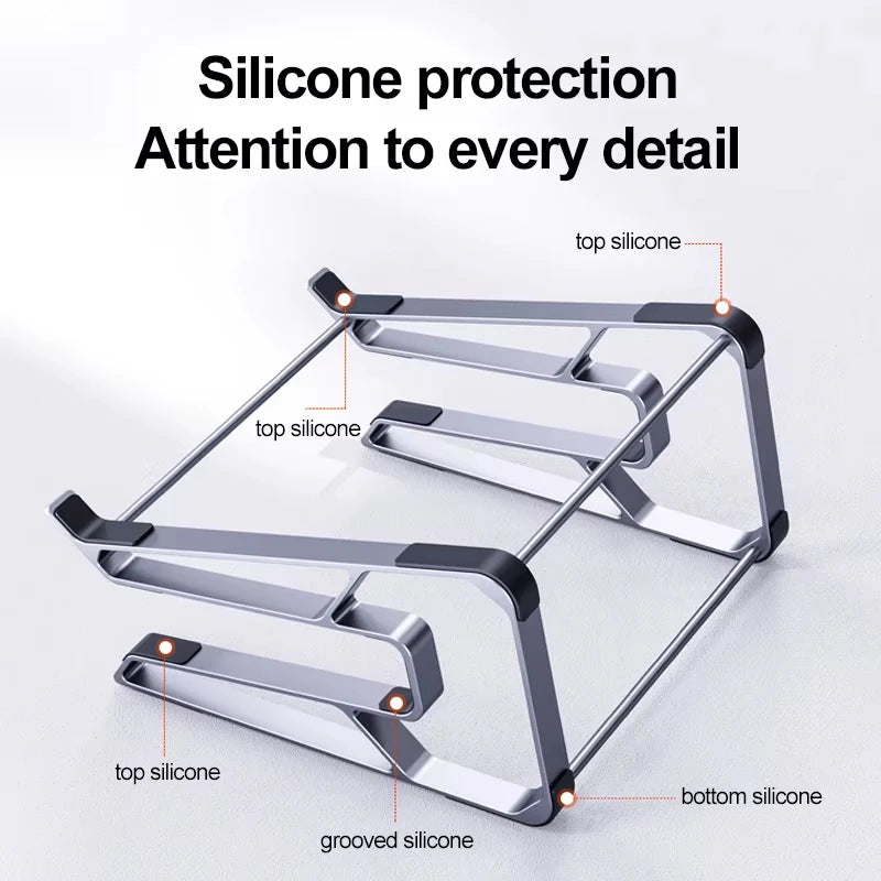 Support d'ordinateur de portable en aluminium  réglable et pliable