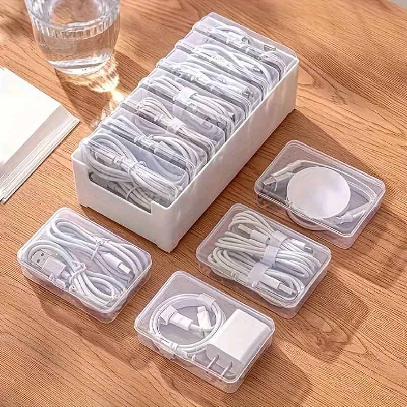 Boite de rangement pour câbles - organisateur de bureau 7 compartiments