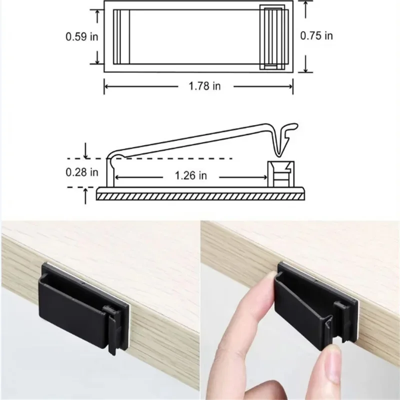 Clips de fixation pour câbles lot de 10 Organisateurs de câble adhésif