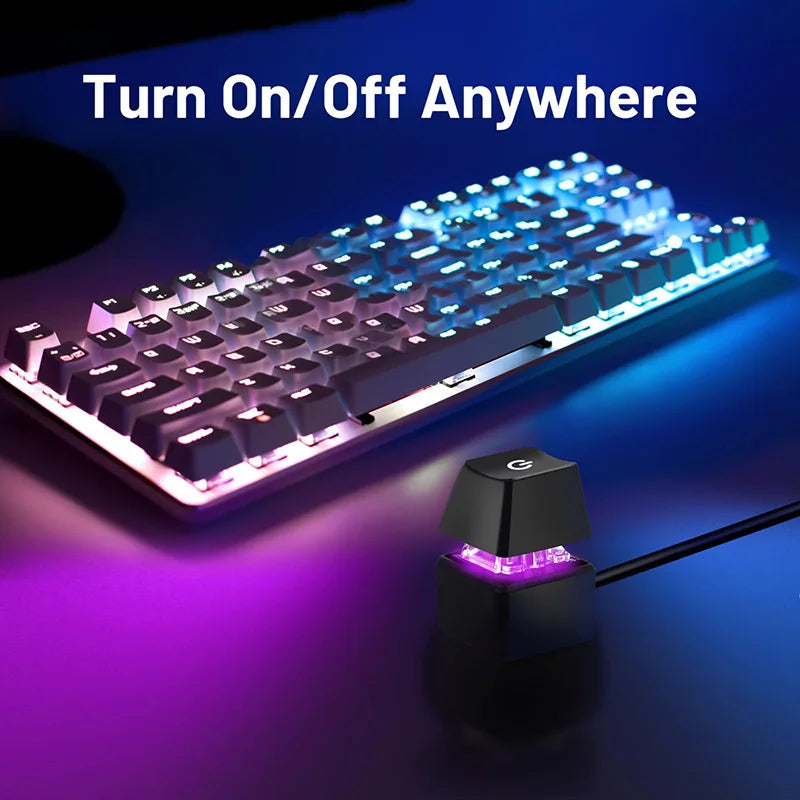 Bouton d'alimentation externe RGB pour PC - Interrupteur ON/OFF avec éclairage LED