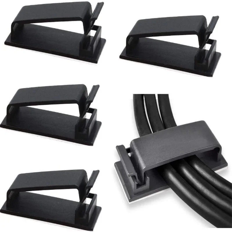 Clips de fixation pour câbles lot de 10 Organisateurs de câble adhésif