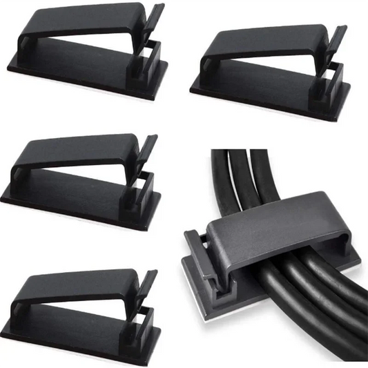 Clips de fixation pour câbles lot de 10 Organisateurs de câble adhésif
