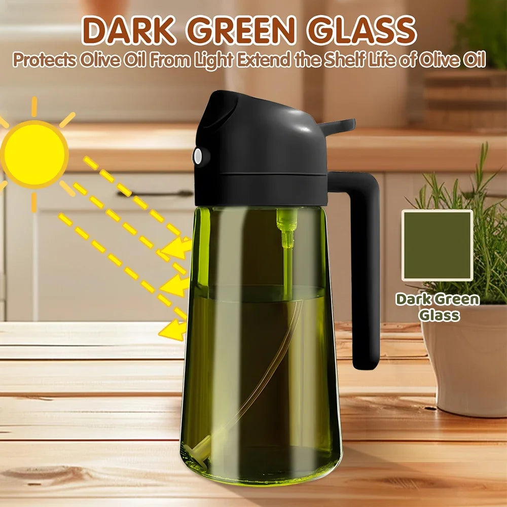 Spray à huile en verre 470 ml pulvérisateur d'huile d'olive pour cuisine
