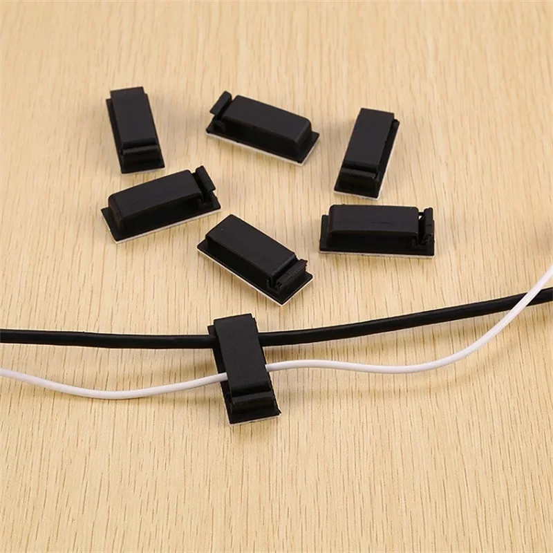 Clips de fixation pour câbles lot de 10 Organisateurs de câble adhésif