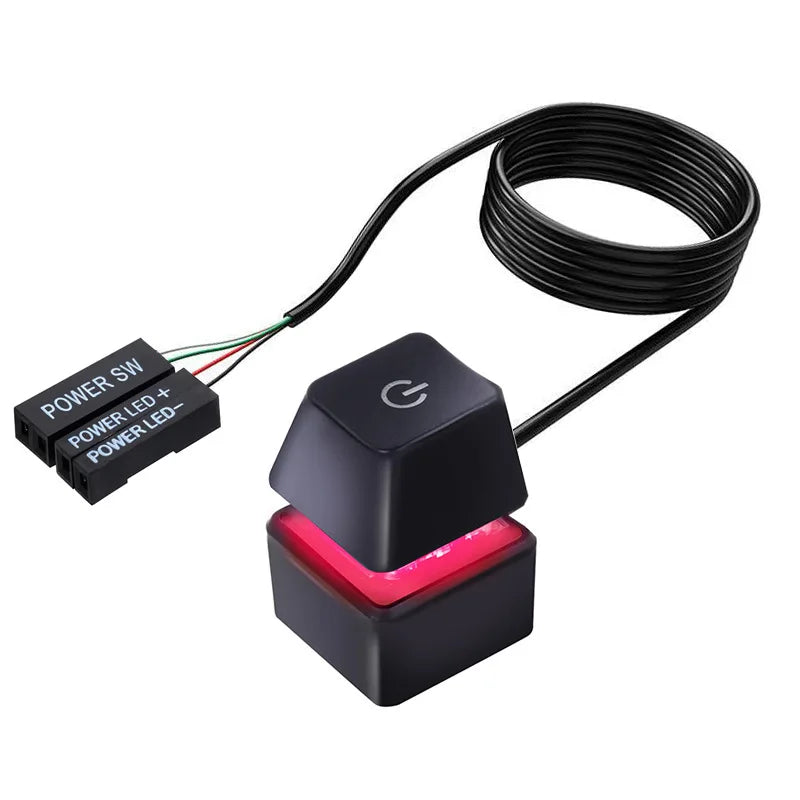 Bouton d'alimentation externe RGB pour PC - Interrupteur ON/OFF avec éclairage LED