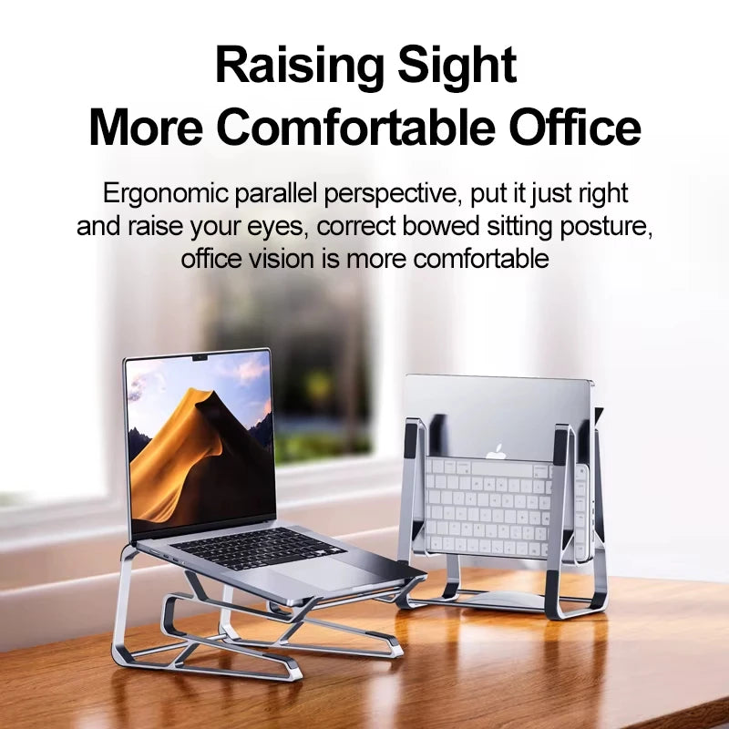 Support d'ordinateur de portable en aluminium  réglable et pliable