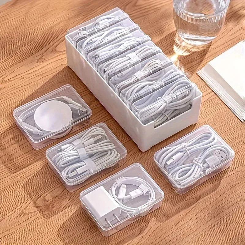 Boite de rangement pour câbles - organisateur de bureau 7 compartiments