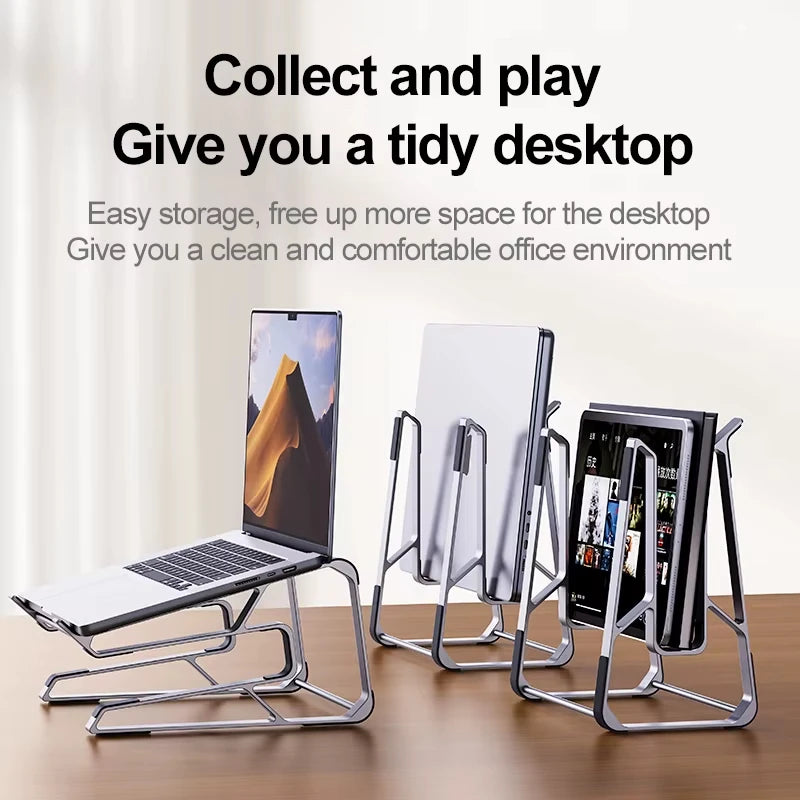 Support d'ordinateur de portable en aluminium  réglable et pliable