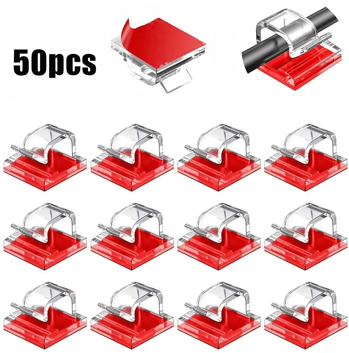 50 clips adhésifs pour organiser les câbles