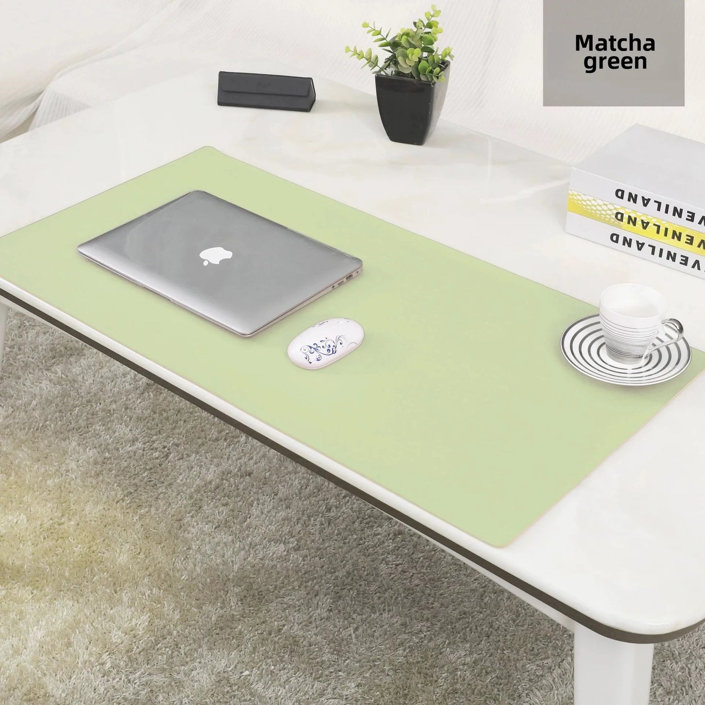 Tapis de bureau en cuir PU - imperméable et antidérapant