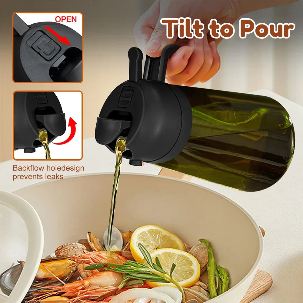 Spray à huile en verre 470 ml pulvérisateur d'huile d'olive pour cuisine