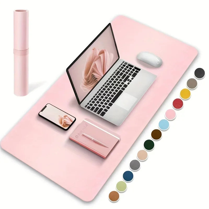 Tapis de bureau en cuir PU - imperméable et antidérapant