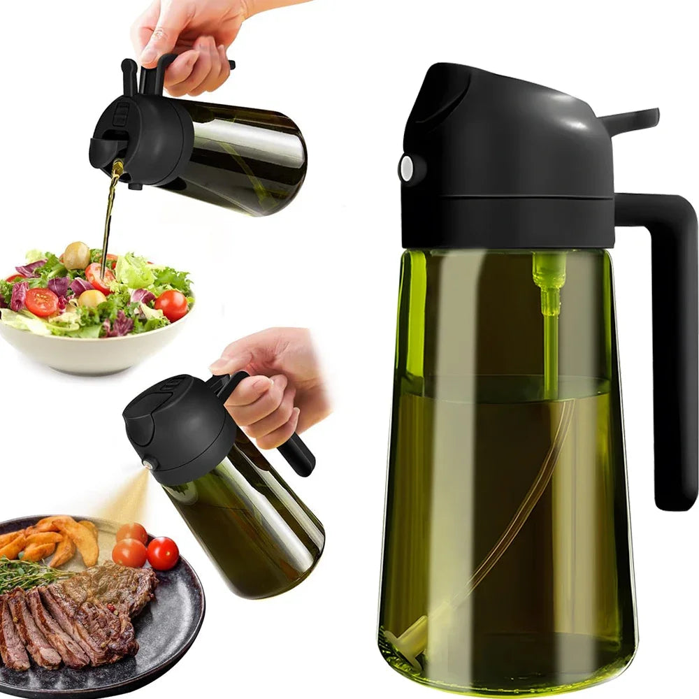 Spray à huile en verre 470 ml pulvérisateur d'huile d'olive pour cuisine