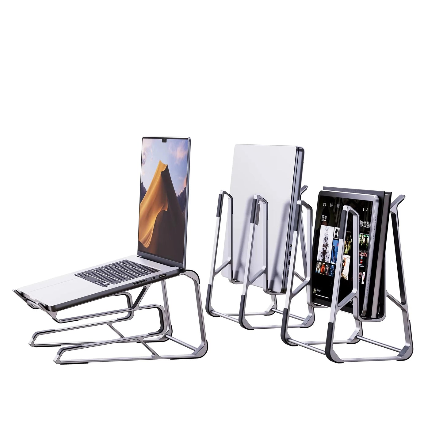Support d'ordinateur de portable en aluminium  réglable et pliable